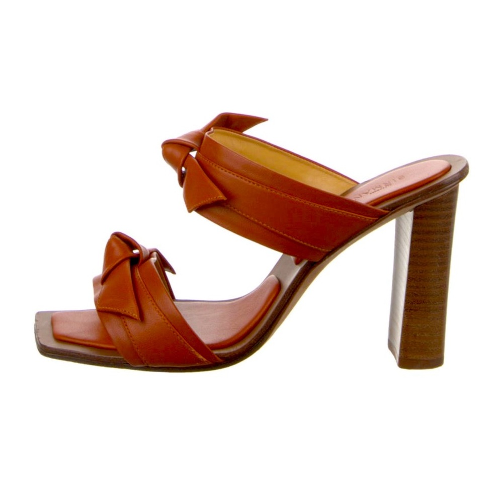 Alexandre Birman leather bow accents slides/ mules/ sandals